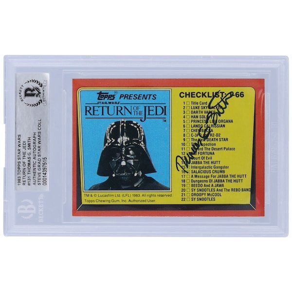 Thomas G. Smith Star Wars Autographed 1983 Topps Return of the Jedi 131 BGS Authenticated Card - The Ballers Bank
