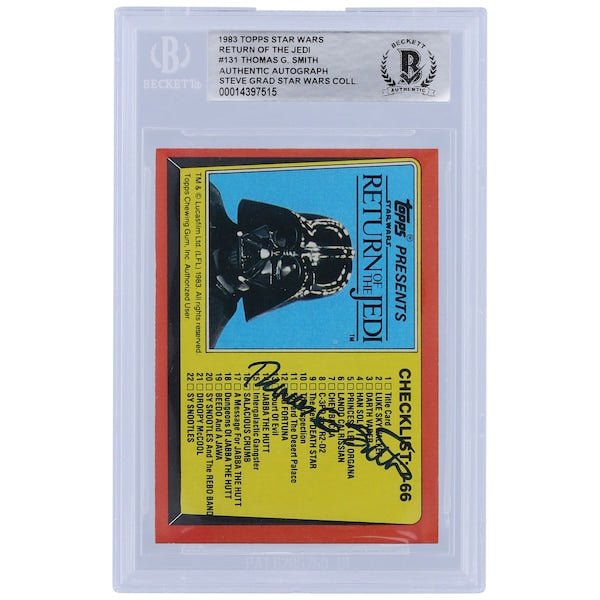 Thomas G. Smith Star Wars Autographed 1983 Topps Return of the Jedi 131 BGS Authenticated Card - The Ballers Bank