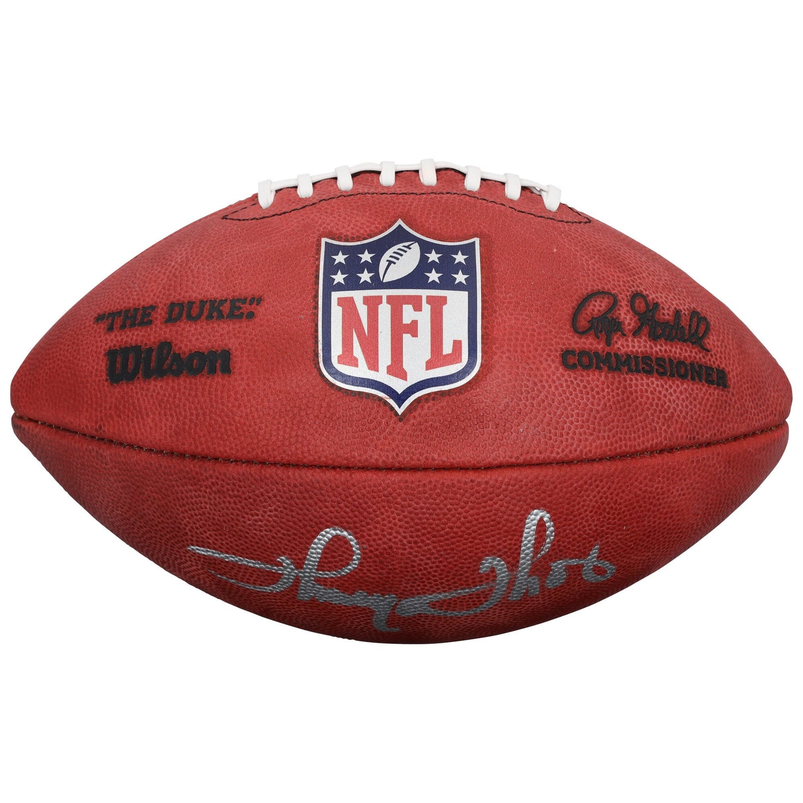Thurman Thomas Buffalo Bills Autographed Fanatics Authentic Wilson Duke Full Color Football - The Ballers Bank