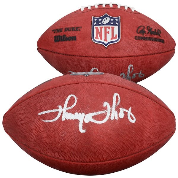 Thurman Thomas Buffalo Bills Autographed Fanatics Authentic Wilson Duke Full Color Football - The Ballers Bank