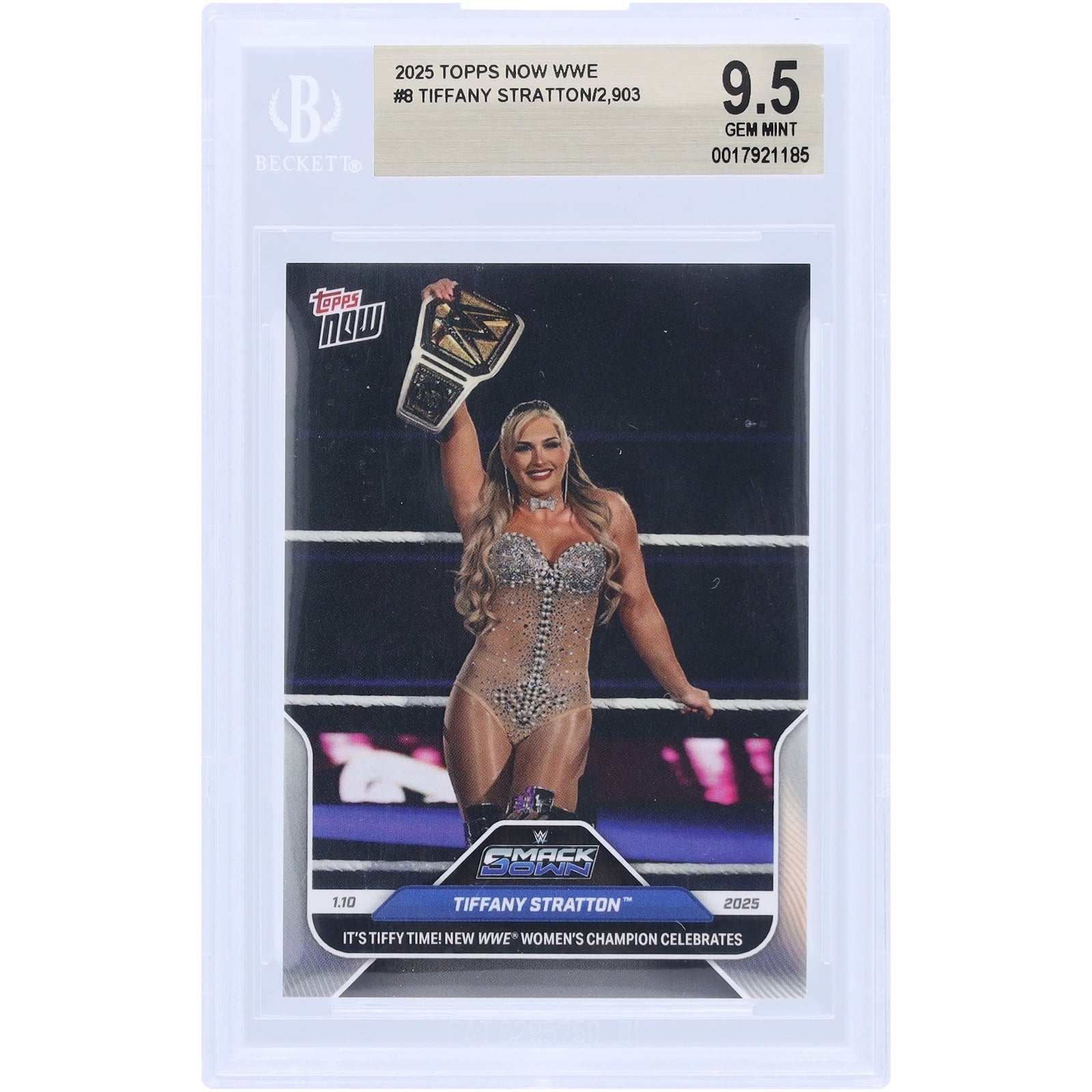 Tiffany Stratton WWE 2025 Topps Now Women's Champion 01.10.25 8 BGS Authenticated 9.5 Card - The Ballers Bank