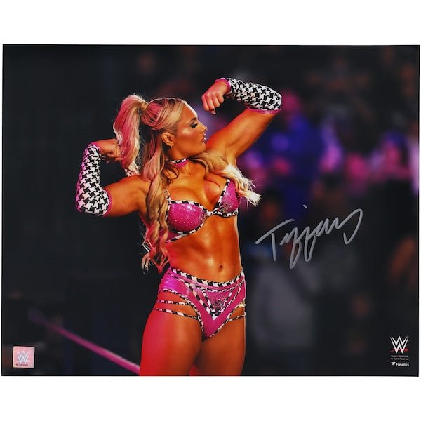 Tiffany Stratton WWE Autographed Fanatics Authentic 16" x 20" Flexing On Ropes Photograph - The Ballers Bank