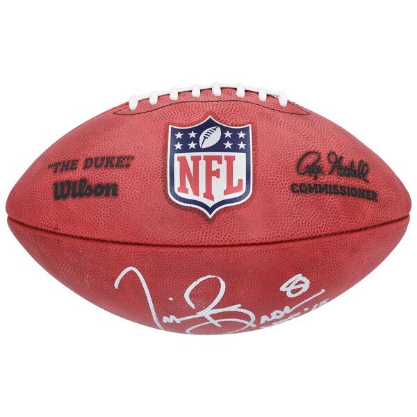 Tim Brown Las Vegas Raiders Autographed Fanatics Authentic Wilson Duke Full Color Football with "HOF 15" Inscription - The Ballers Bank