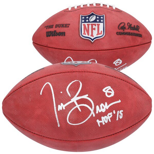 Tim Brown Las Vegas Raiders Autographed Fanatics Authentic Wilson Duke Full Color Football with "HOF 15" Inscription - The Ballers Bank