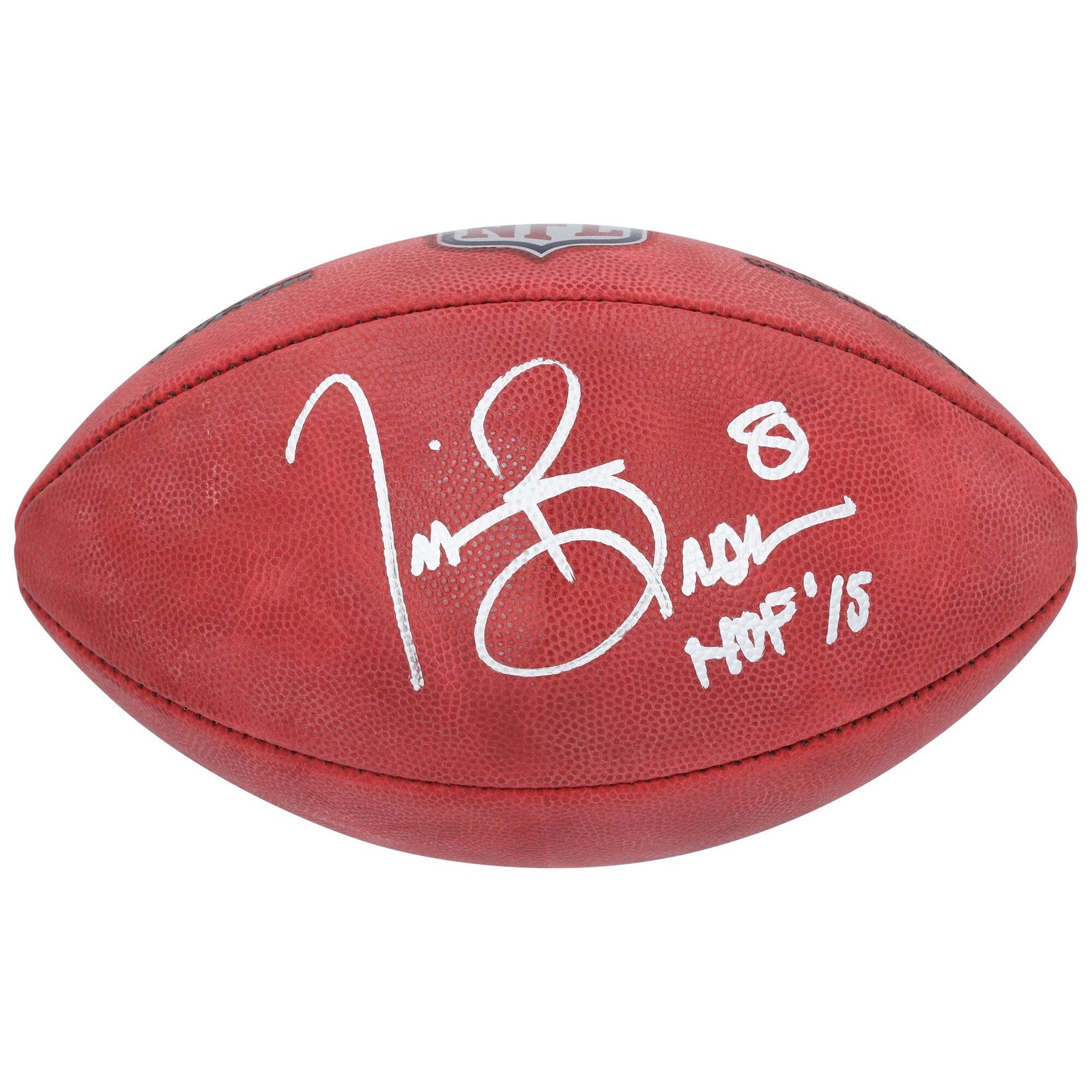 Tim Brown Las Vegas Raiders Autographed Fanatics Authentic Wilson Duke Full Color Football with "HOF 15" Inscription - The Ballers Bank