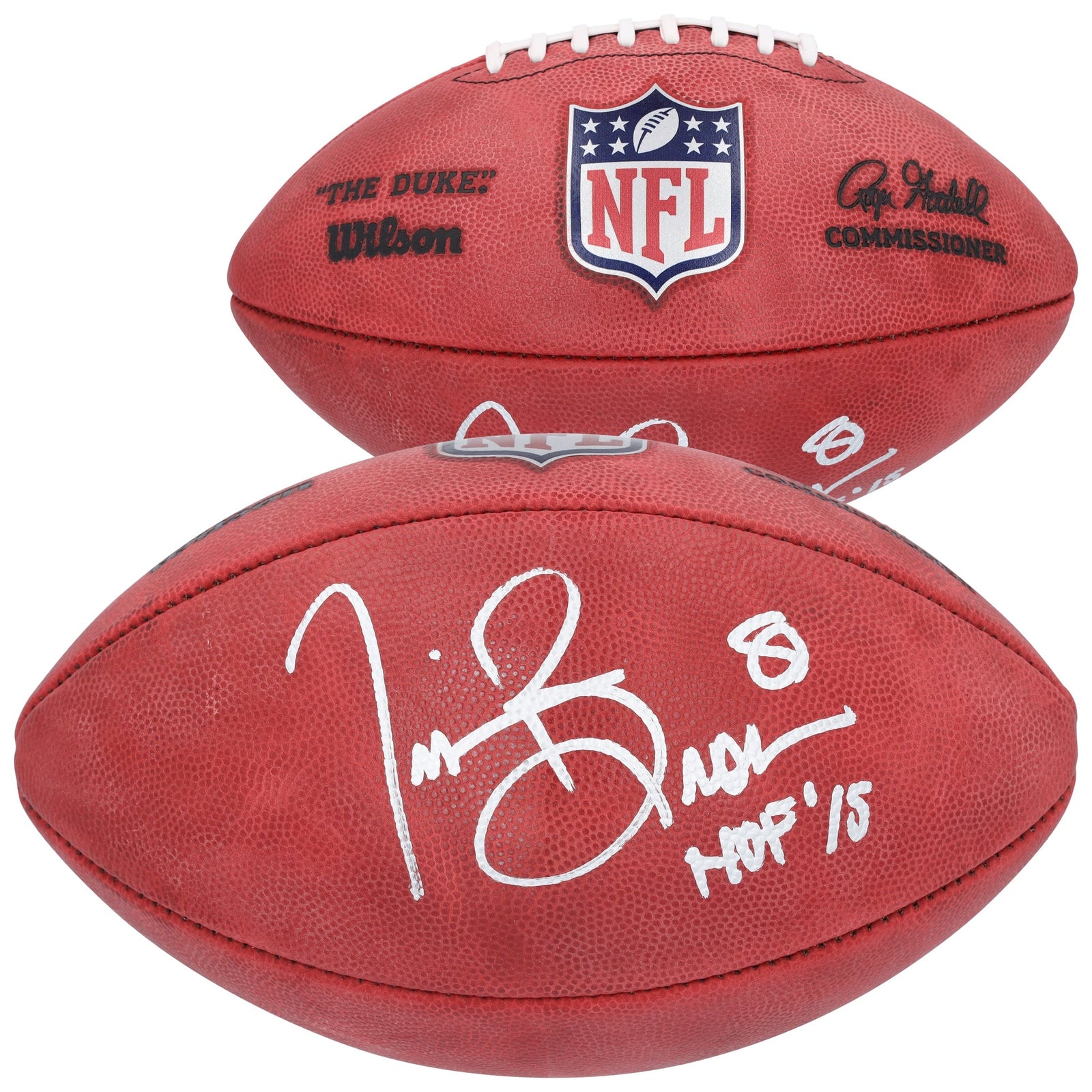 Tim Brown Las Vegas Raiders Autographed Fanatics Authentic Wilson Duke Full Color Football with "HOF 15" Inscription - The Ballers Bank