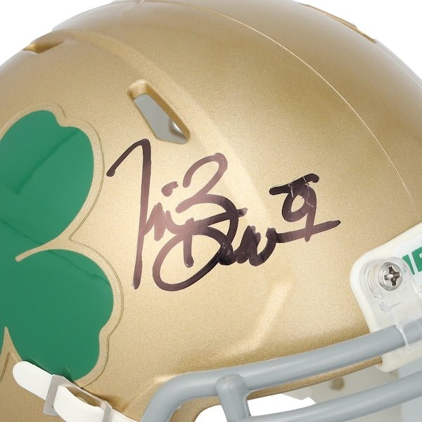 Tim Brown Notre Dame Fighting Irish Autographed Fanatics Authentic Riddell Shamrock Speed Mini Helmet - The Ballers Bank