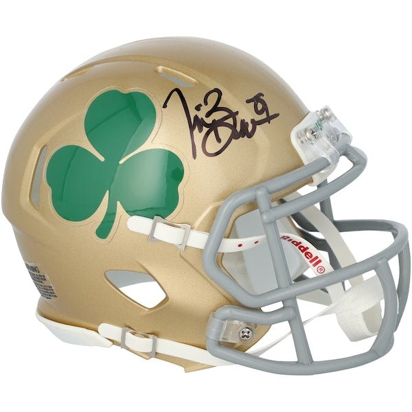 Tim Brown Notre Dame Fighting Irish Autographed Fanatics Authentic Riddell Shamrock Speed Mini Helmet - The Ballers Bank