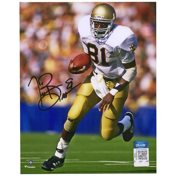 Tim Brown Notre Dame Fighting Irish Fanatics Authentic Autographed 8" x 10" Running Photograph - The Ballers Bank