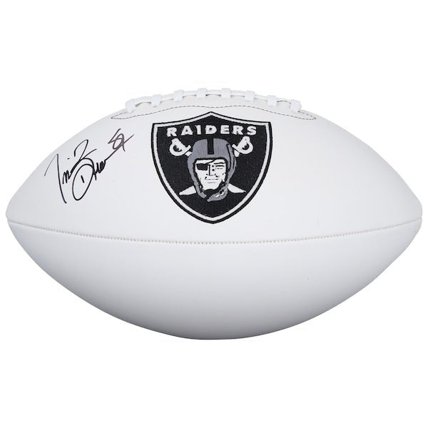 Tim Brown Oakland Raiders Autographed Fanatics Authentic Wilson White Panel Football - The Ballers Bank