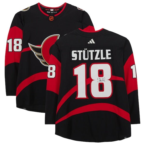 Tim Stutzle Ottawa Senators Autographed Fanatics Authentic 2022 - 23 Reverse Retro adidas Authentic Jersey - The Ballers Bank