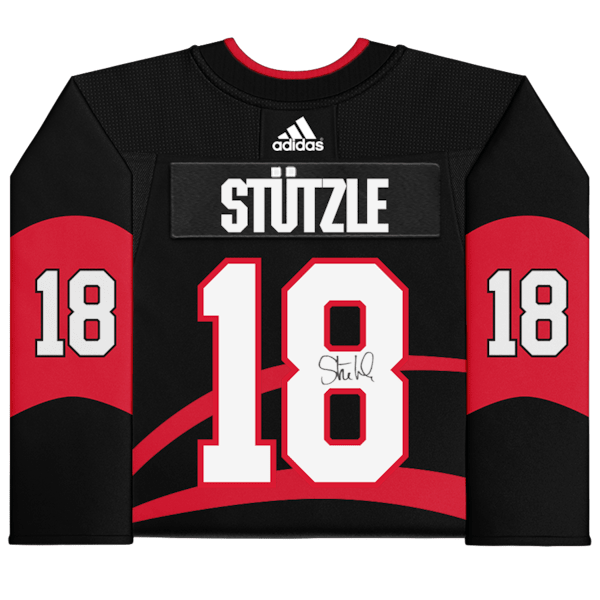 Tim Stutzle Ottawa Senators Autographed Fanatics Authentic 2022 - 23 Reverse Retro adidas Authentic Jersey - The Ballers Bank