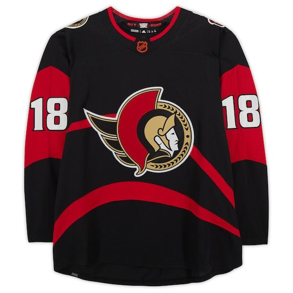 Tim Stutzle Ottawa Senators Autographed Fanatics Authentic 2022 - 23 Reverse Retro adidas Authentic Jersey - The Ballers Bank