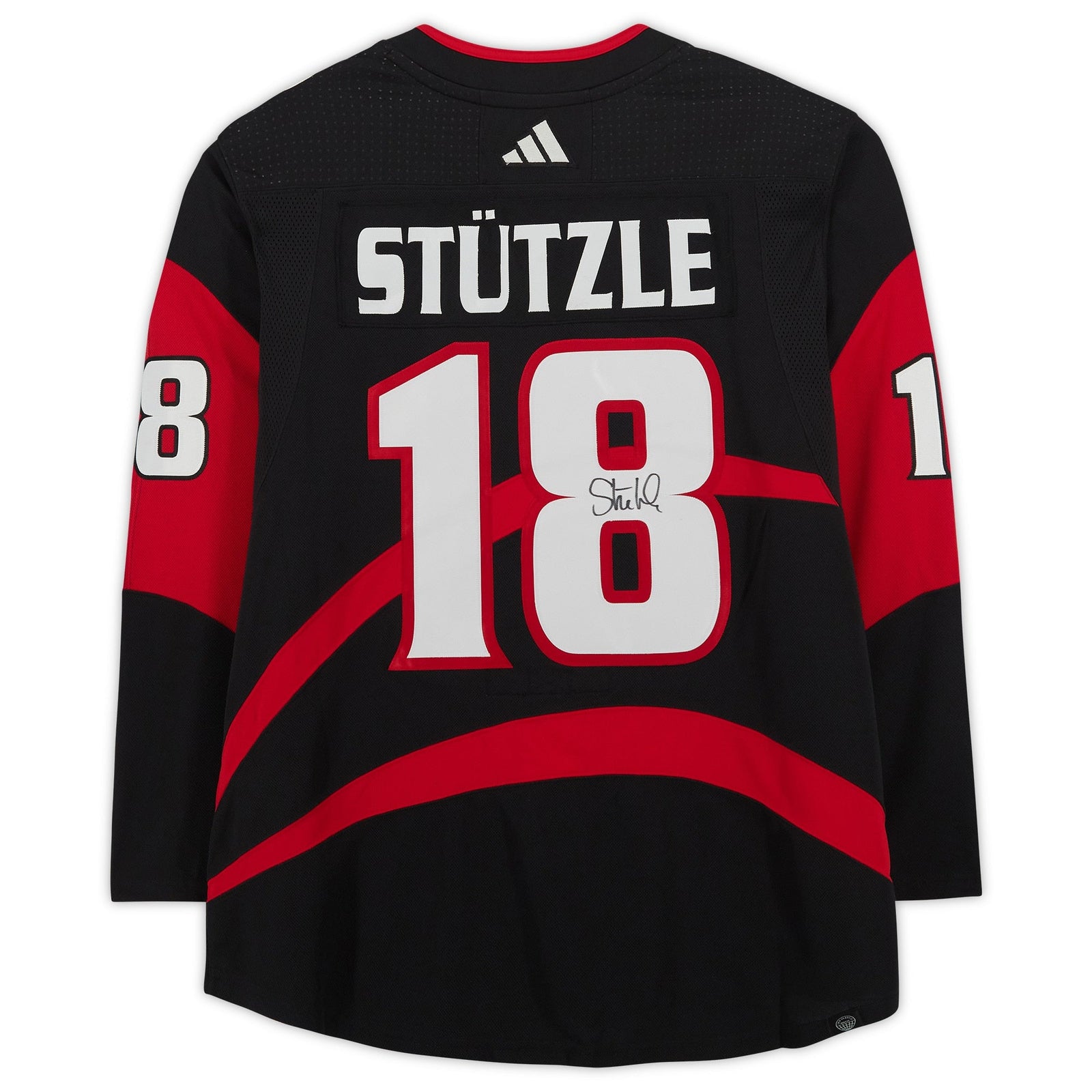 Tim Stutzle Ottawa Senators Autographed Fanatics Authentic 2022 - 23 Reverse Retro adidas Authentic Jersey - The Ballers Bank