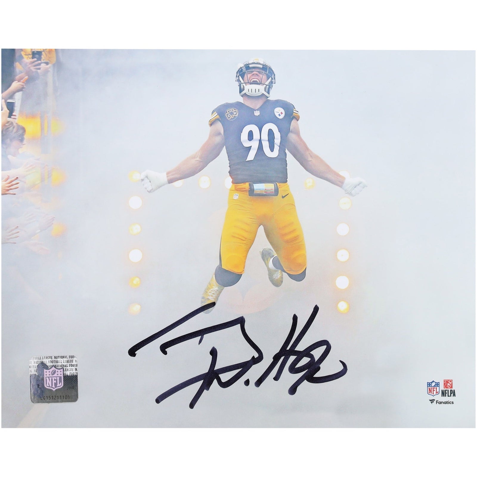 T.J. Watt Pittsburgh Steelers Autographed Fanatics Authentic 8" x 10" Smoke Entrance Photograph - The Ballers Bank