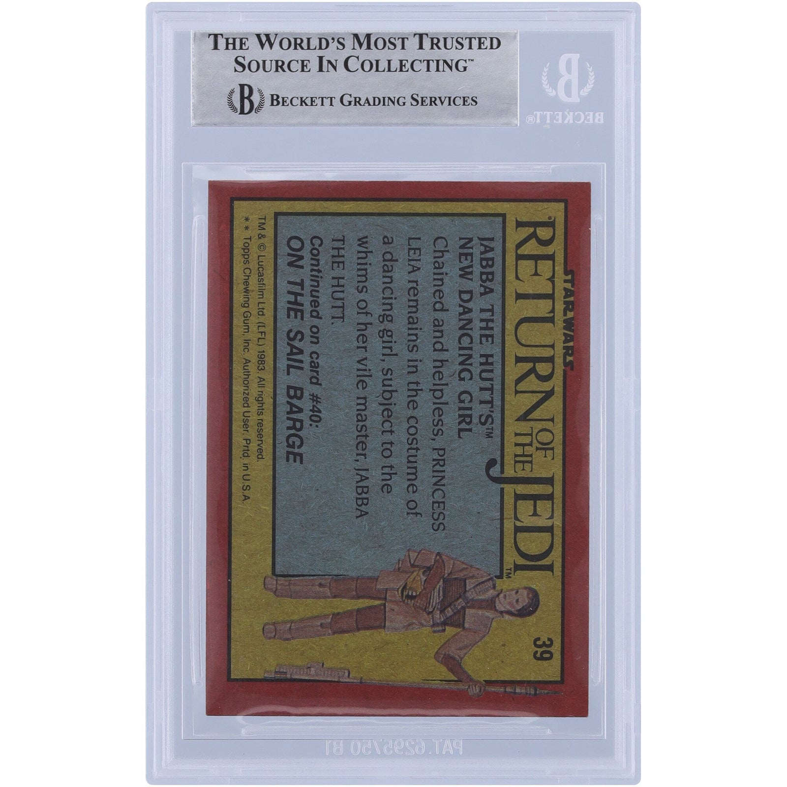 Toby Philpott Star Wars Autographed 1983 Topps Return of the Jedi 39 BGS Authenticated Card - The Ballers Bank