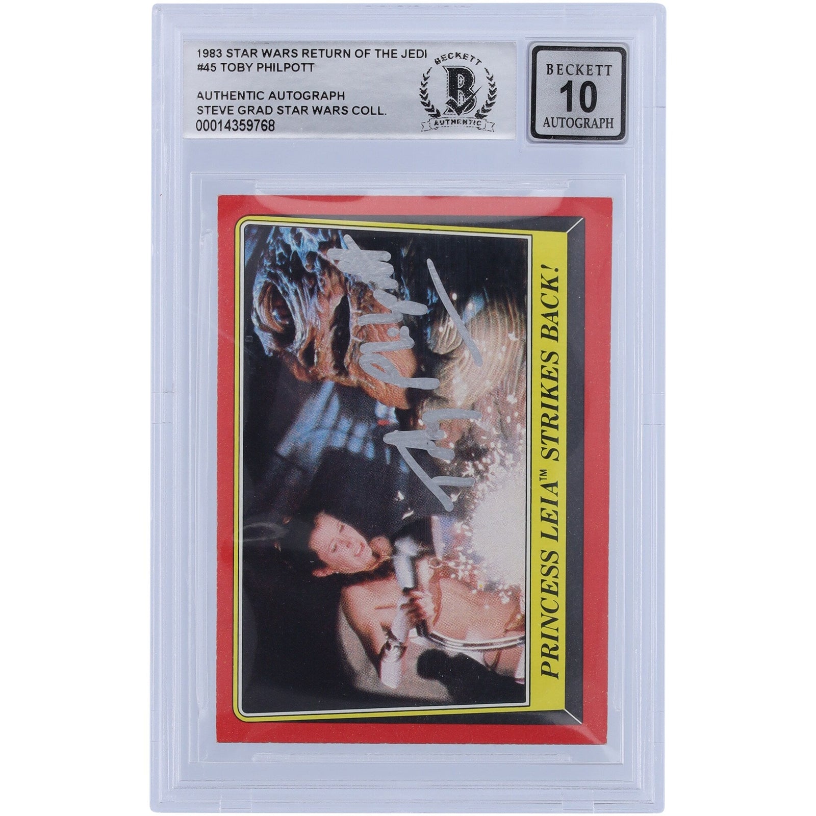 Toby Philpott Star Wars Autographed 1983 Topps Return of the Jedi 45 BGS Authenticated 10 Card - The Ballers Bank
