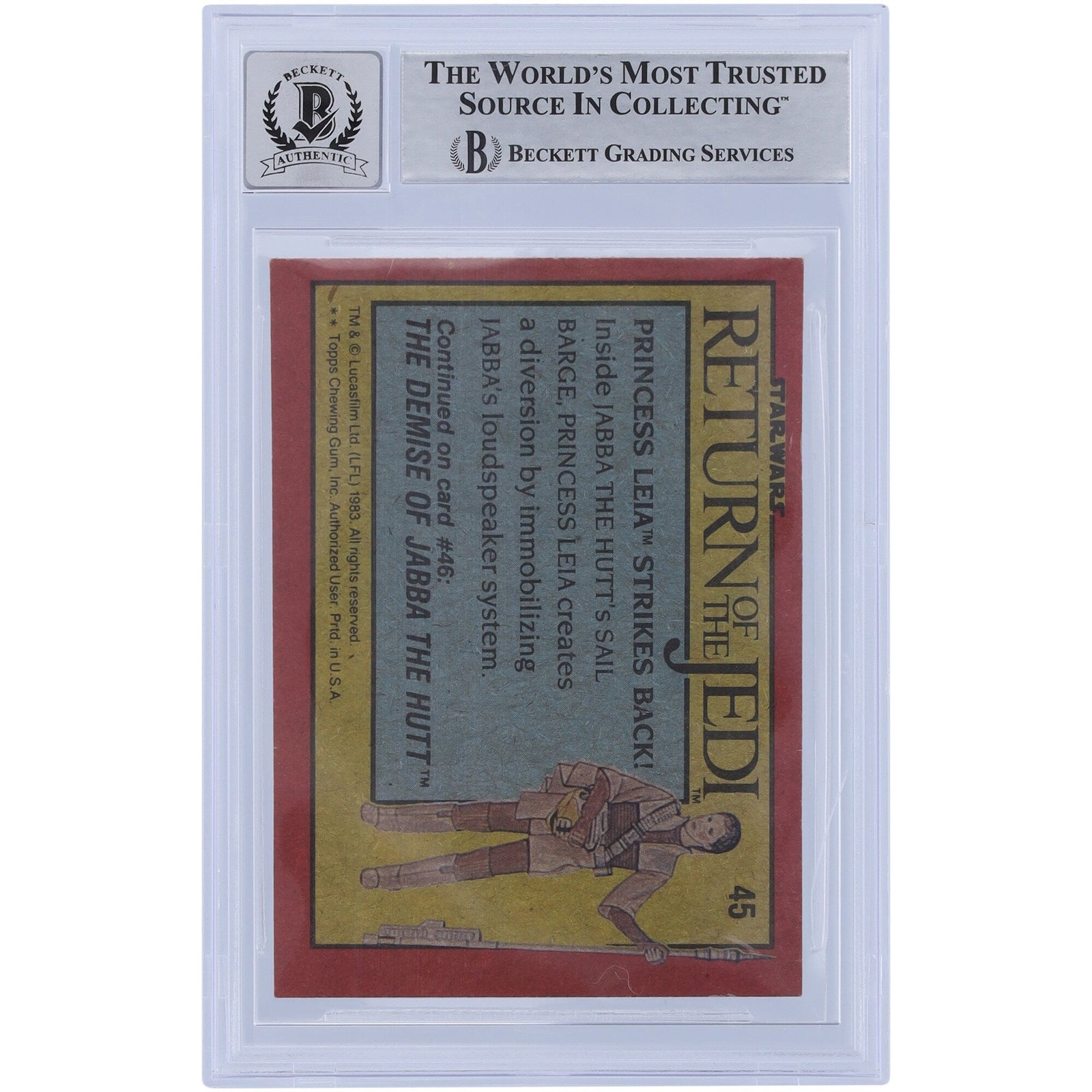 Toby Philpott Star Wars Autographed 1983 Topps Return of the Jedi 45 BGS Authenticated 10 Card - The Ballers Bank