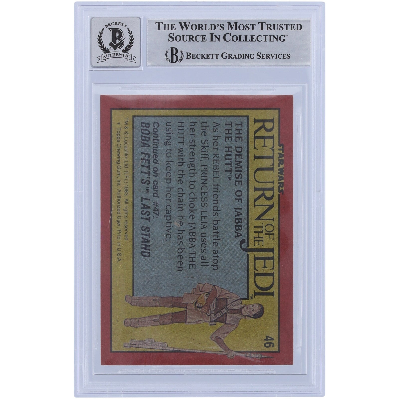 Toby Philpott Star Wars Autographed 1983 Topps Return of the Jedi 46 BGS Authenticated 10 Card - The Ballers Bank