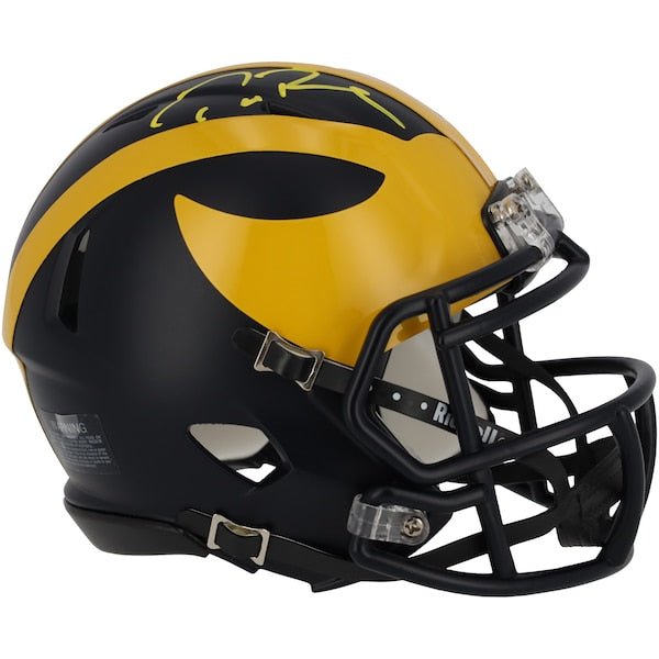 Tom Brady Michigan Wolverines Autographed Fanatics Authentic Riddell Speed Mini Helmet - Signed on Top - The Ballers Bank