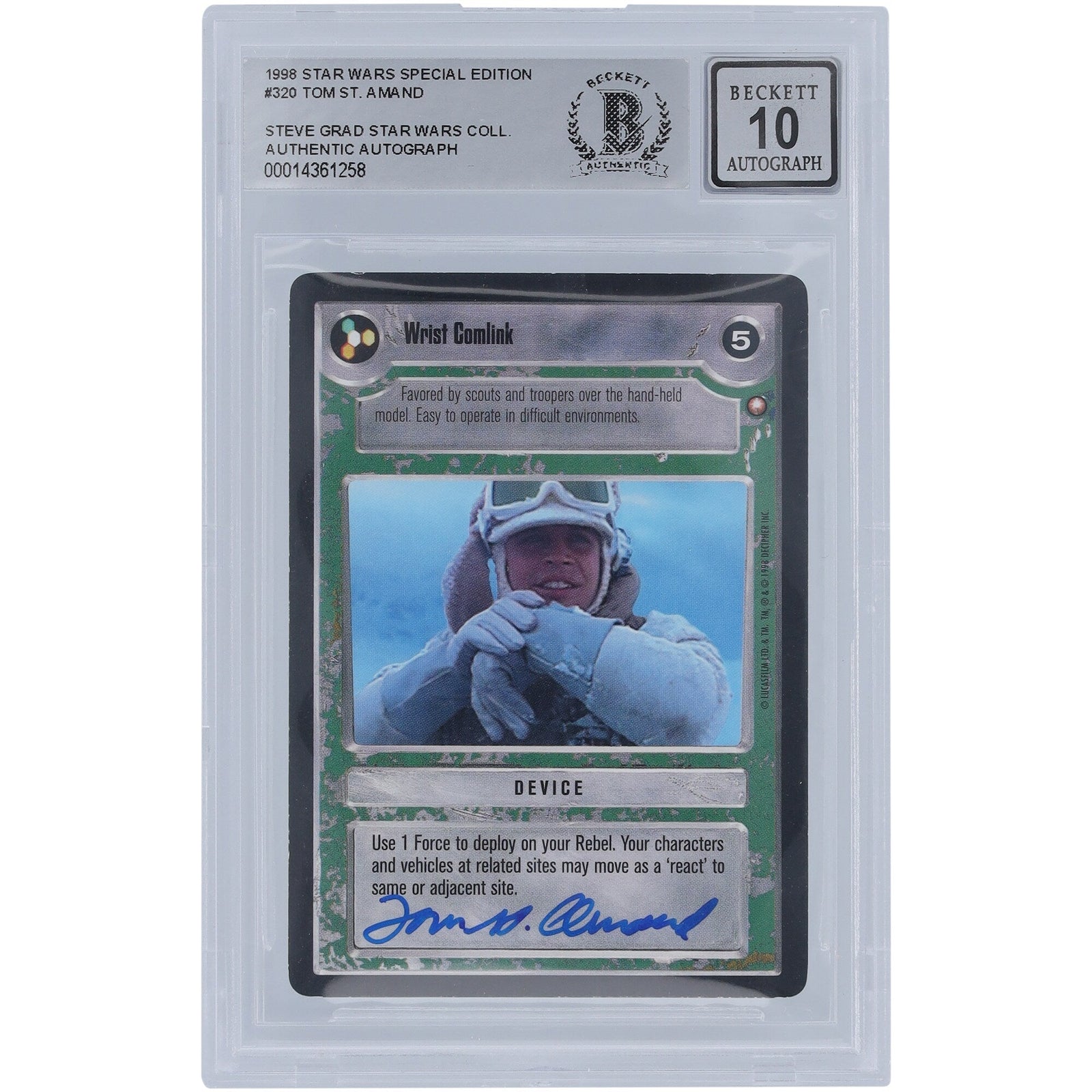 Tom St. Amand Star Wars Autographed 1998 CCG Special Edition 320 BGS Authenticated 10 Card - The Ballers Bank