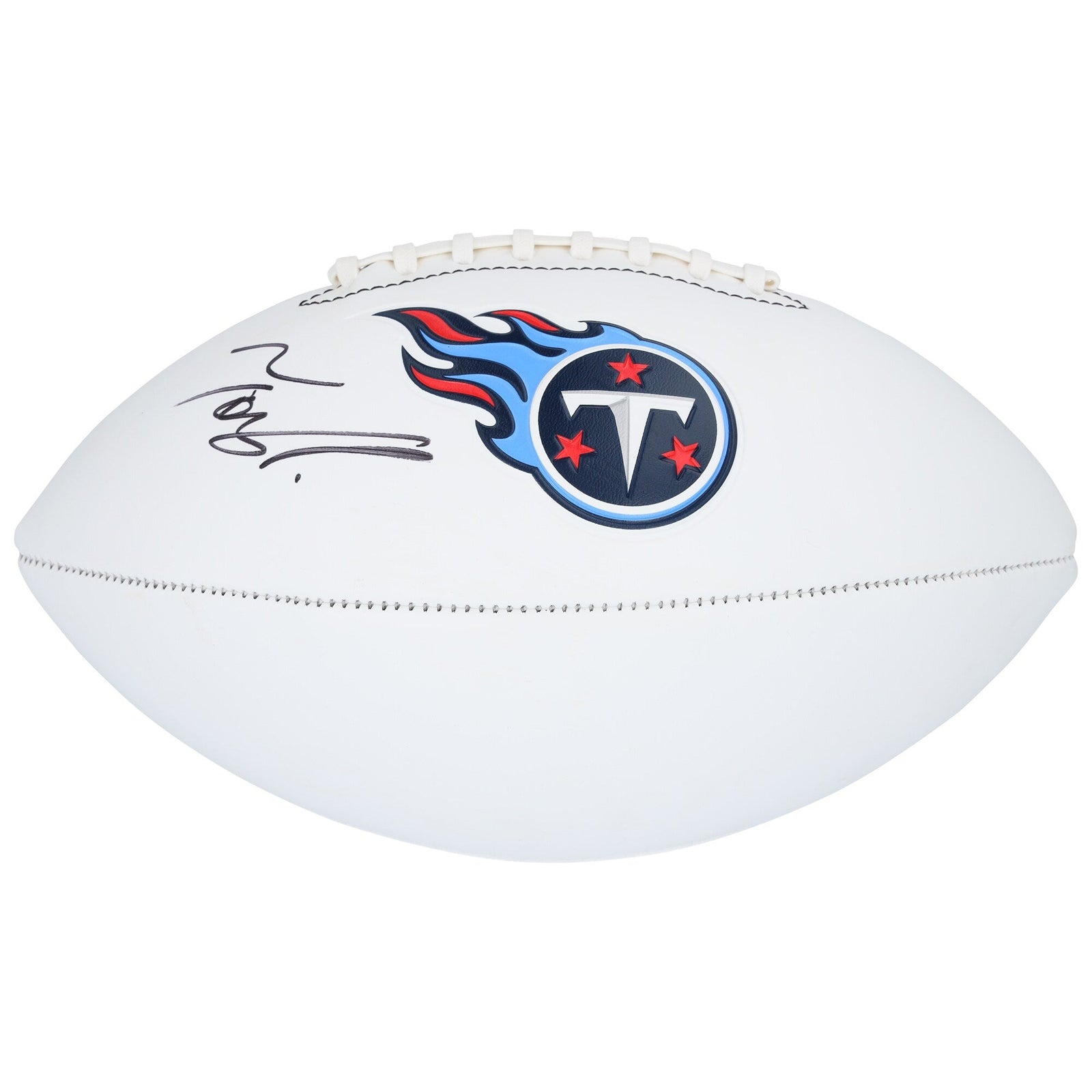 Tony Pollard Tennessee Titans Autographed Fanatics Authentic Franklin White Panel Football - The Ballers Bank
