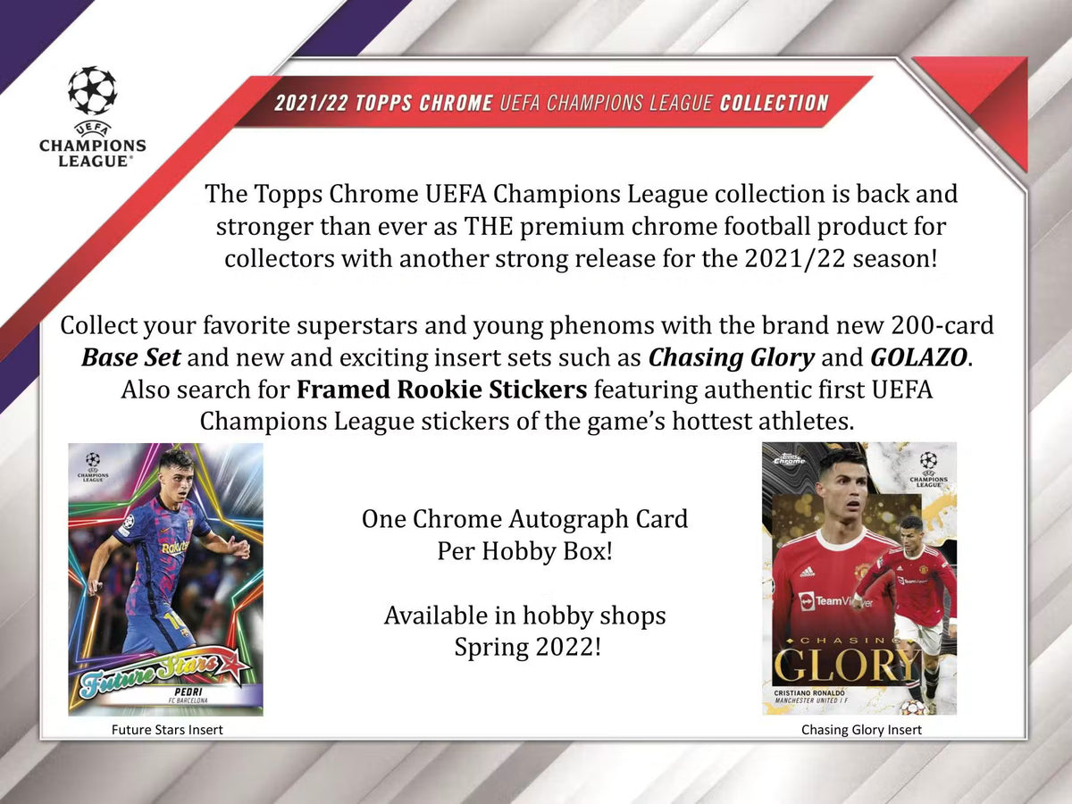2021-22 Topps UEFA Champions League Chrome Soccer Hobby Lite Trading Cards LV