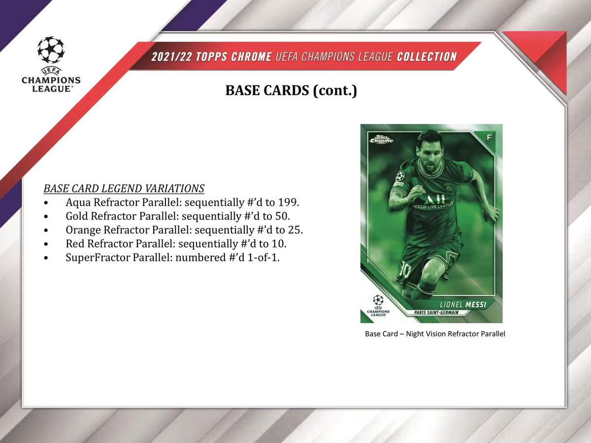 2021-22 Topps UEFA Champions League Chrome Soccer Hobby Lite Trading Cards LV