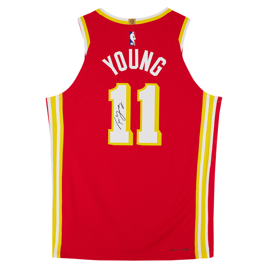 Trae Young Atlanta Hawks Autographed Fanatics Authentic Red Nike Icon Edition Authentic Jersey - The Ballers Bank