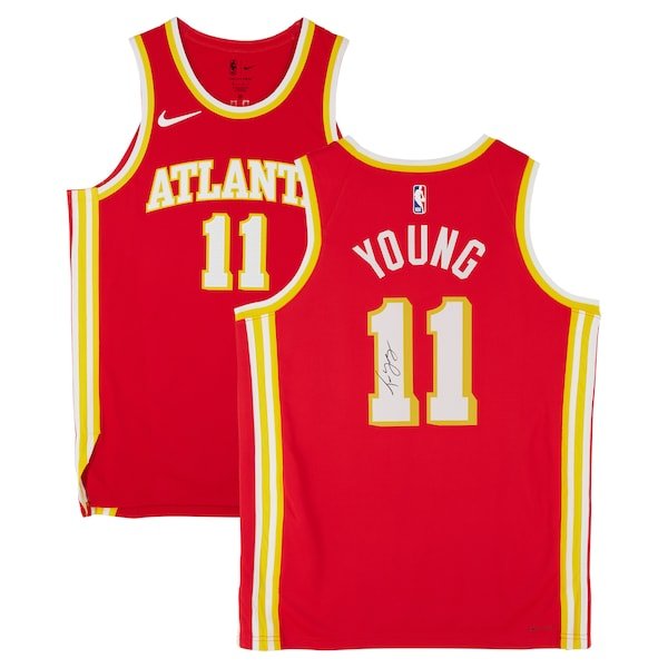 Trae Young Atlanta Hawks Autographed Fanatics Authentic Red Nike Icon Edition Swingman Jersey - The Ballers Bank