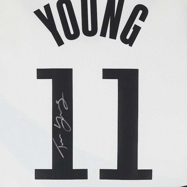 Trae Young Atlanta Hawks Autographed Fanatics Authentic White Nike 2024 - 25 City Edition Swingman Jersey - The Ballers Bank