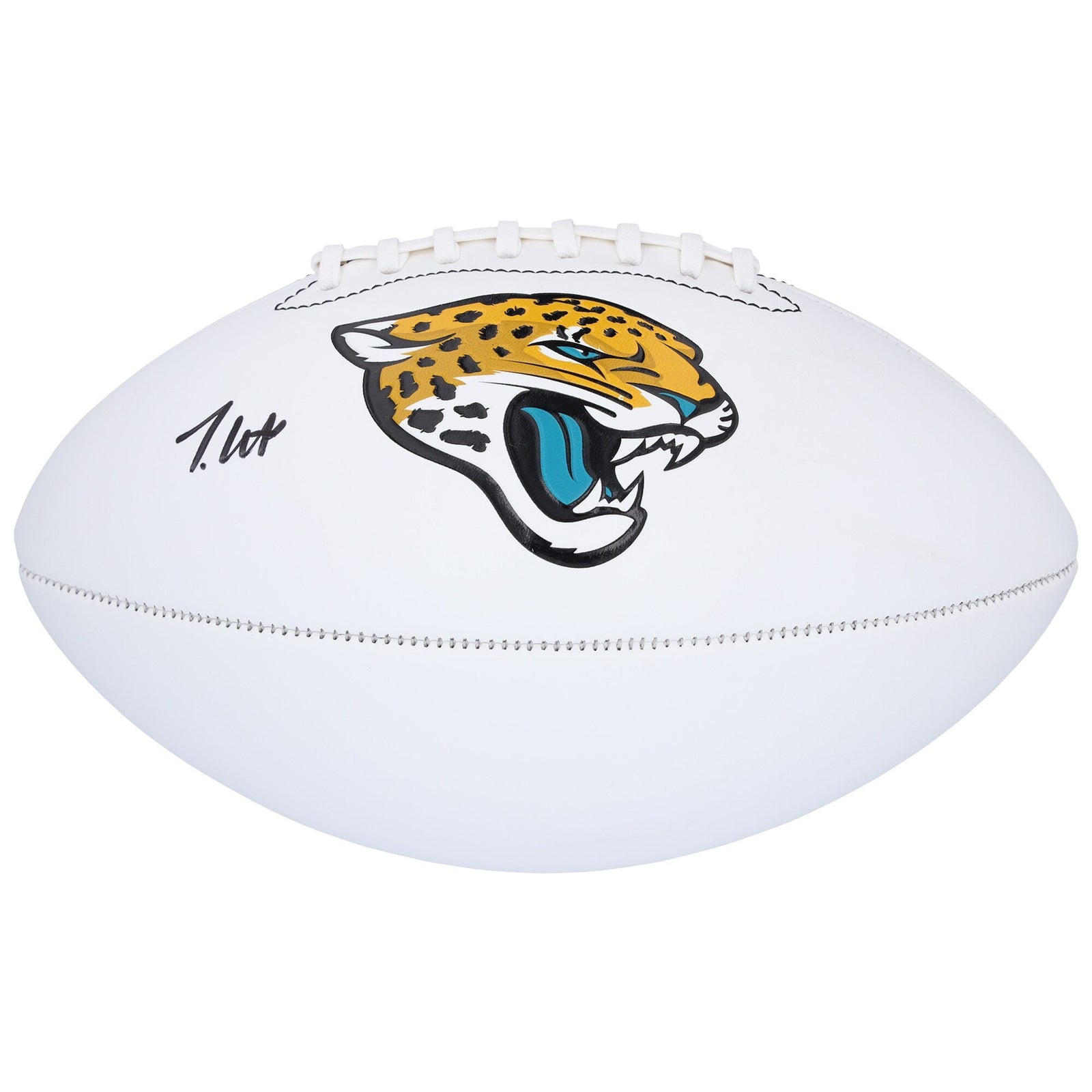 Travis Hunter Jacksonville Jaguars Autographed Fanatics Authentic Franklin White Panel Football - The Ballers Bank
