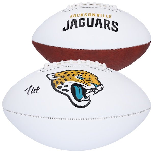 Travis Hunter Jacksonville Jaguars Autographed Fanatics Authentic Franklin White Panel Football - The Ballers Bank