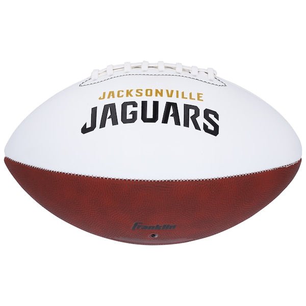 Travis Hunter Jacksonville Jaguars Autographed Fanatics Authentic Franklin White Panel Football - The Ballers Bank
