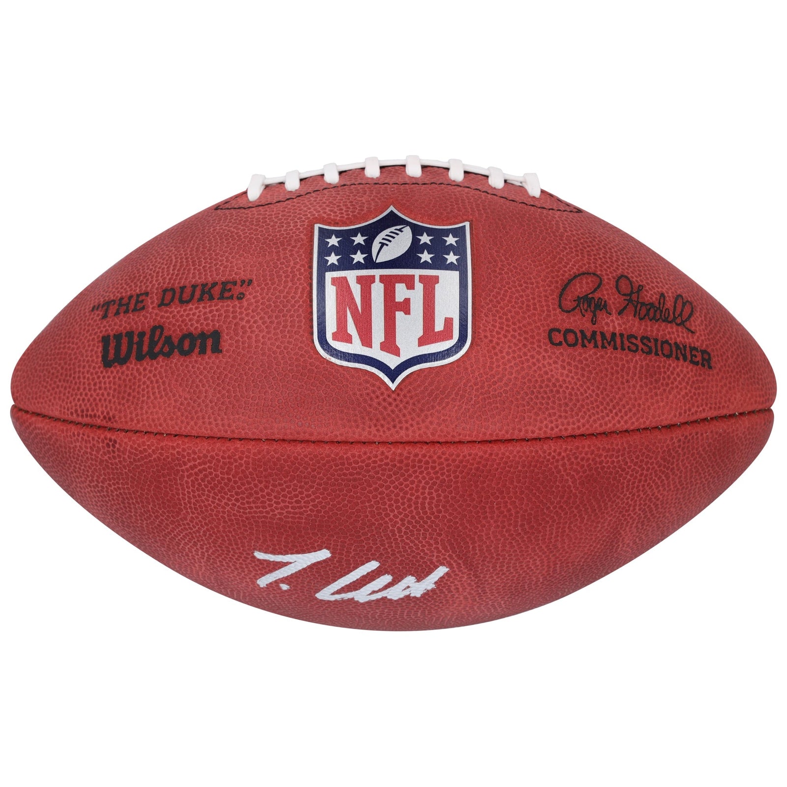 Travis Hunter Jacksonville Jaguars Autographed Fanatics Authentic Wilson Duke Full Color Football - The Ballers Bank