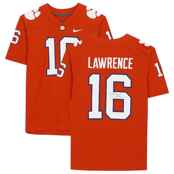 Trevor Lawrence Clemson Tigers Fanatics Authentic Autographed Orange Nike Game Jersey - Signature on Back - The Ballers Bank