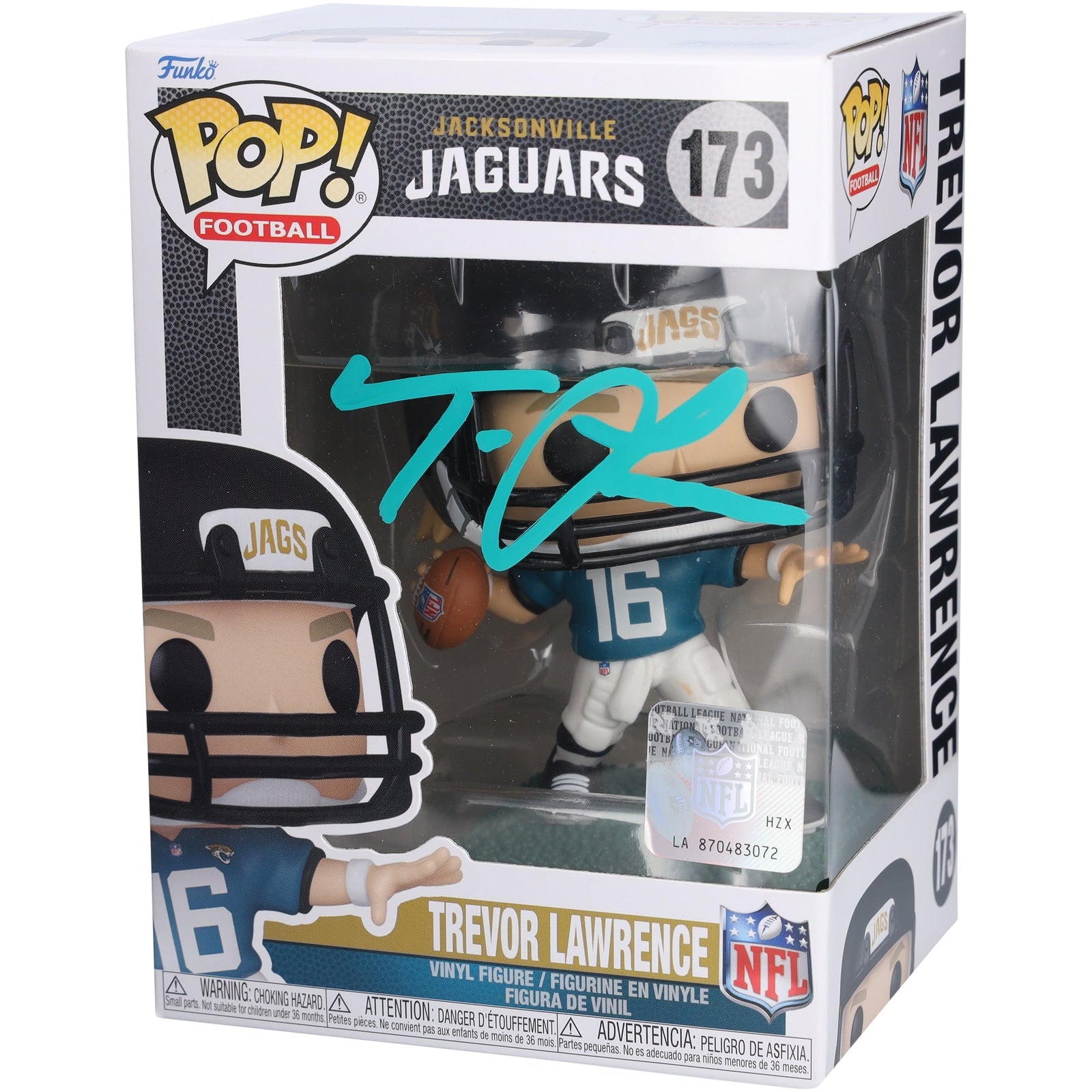 Trevor Lawrence Jacksonville Jaguars Autographed Fanatics Authentic 173 Funko Pop! - The Ballers Bank