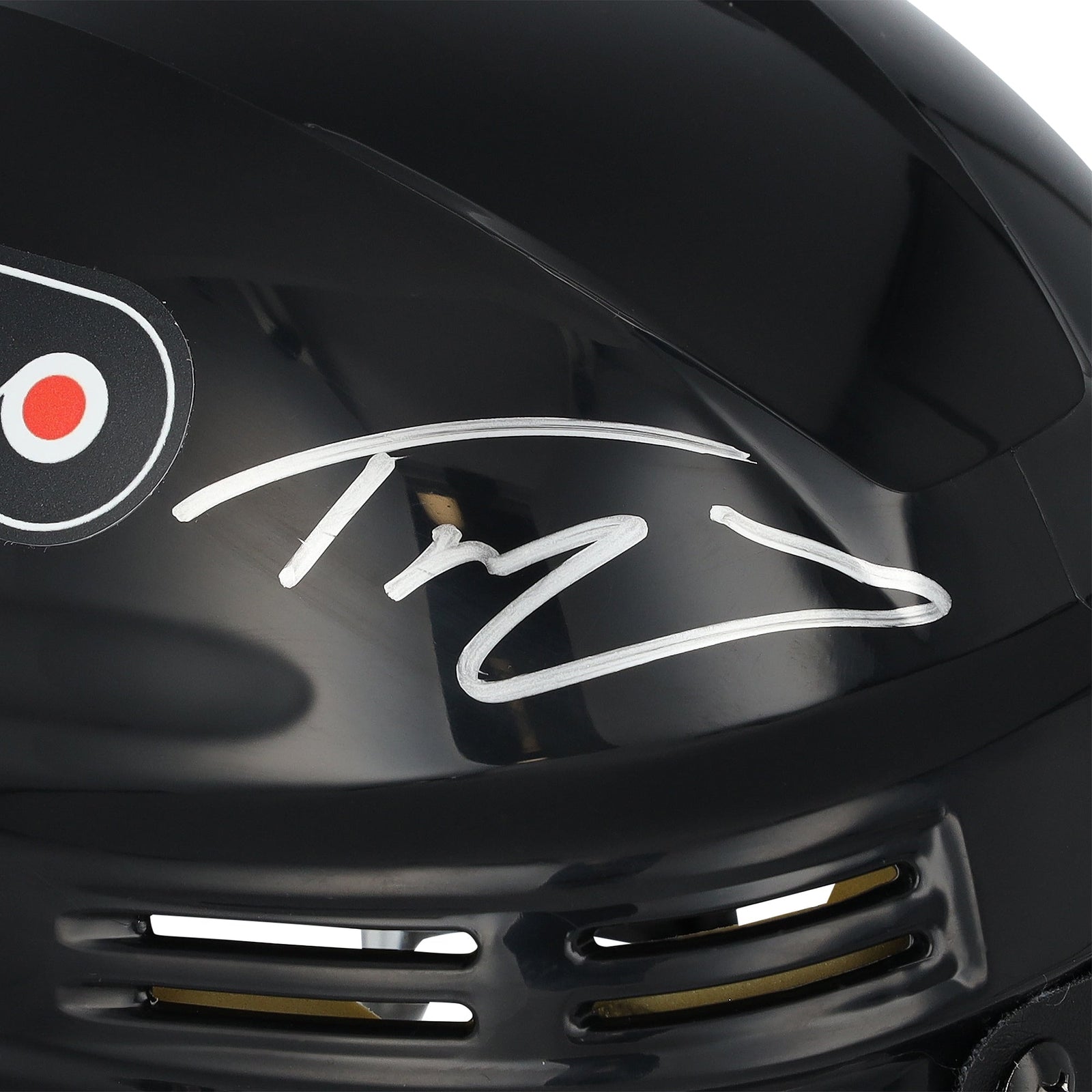 Trevor Zegras Philadelphia Flyers Autographed Fanatics Authentic Black Mini Helmet - The Ballers Bank