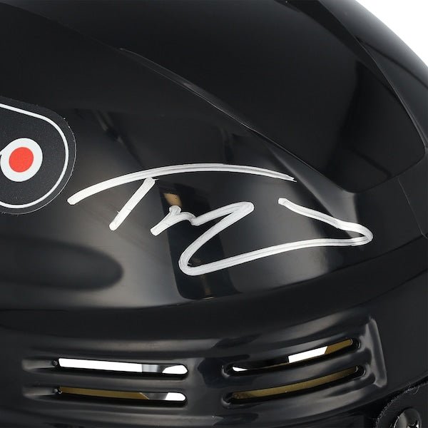 Trevor Zegras Philadelphia Flyers Autographed Fanatics Authentic Black Mini Helmet - The Ballers Bank