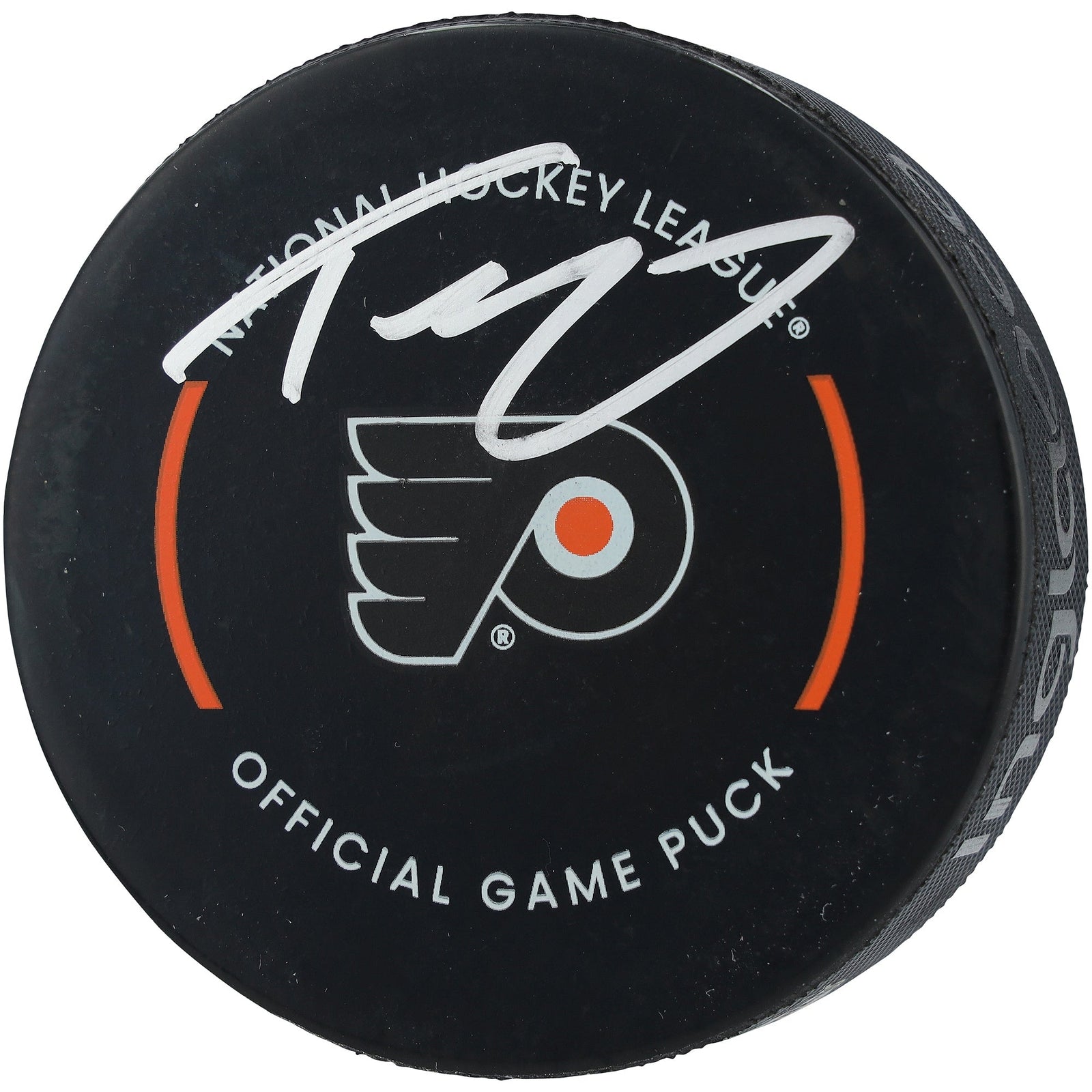 Trevor Zegras Philadelphia Flyers Autographed Fanatics Authentic Official Game Puck - The Ballers Bank