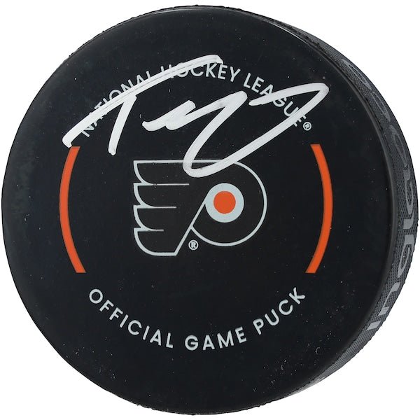 Trevor Zegras Philadelphia Flyers Autographed Fanatics Authentic Official Game Puck - The Ballers Bank