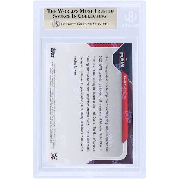 Triple H WWE 2025 Topps Now New Era of RAW 1 BGS Authenticated 9.5 Card - The Ballers Bank