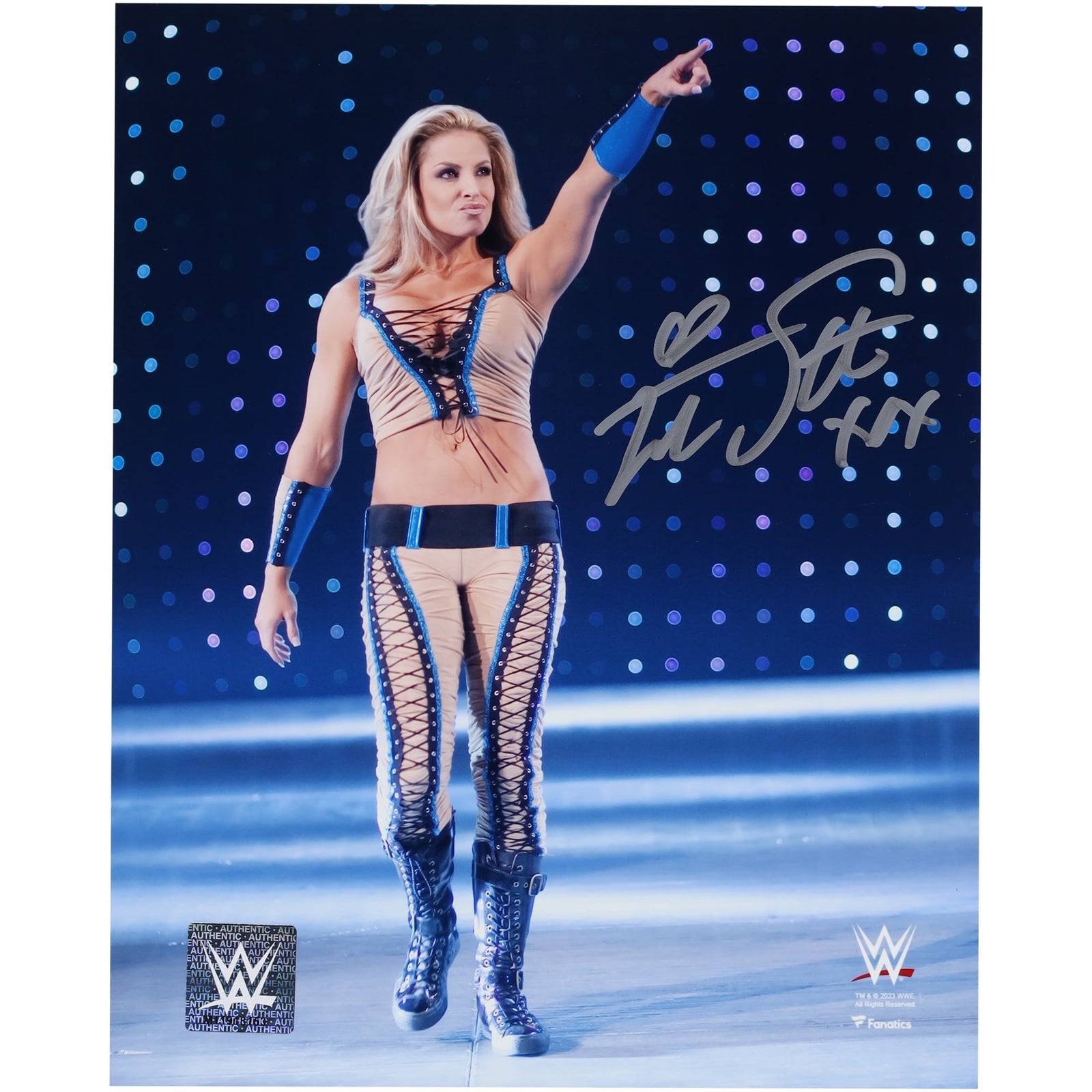 Trish Stratus WWE Autographed Fanatics Authentic 8" x 10" Vertical Entrance Photograph - The Ballers Bank