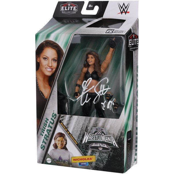 Trish Stratus WWE Autographed Fanatics Authentic Mattel WrestleMania 40 Elite Collection Action Figure - The Ballers Bank