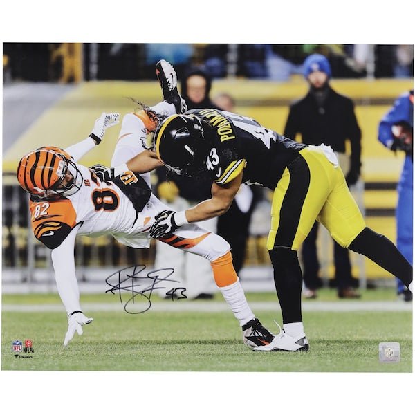Troy Polamalu Pittsburgh Steelers Autographed Fanatics Authentic 16" x 20" Hit vs. Bengals Photograph - The Ballers Bank