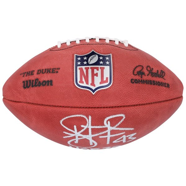Troy Polamalu Pittsburgh Steelers Autographed Fanatics Authentic Wilson Duke Full Color Football with "HOF 20" Inscription - The Ballers Bank