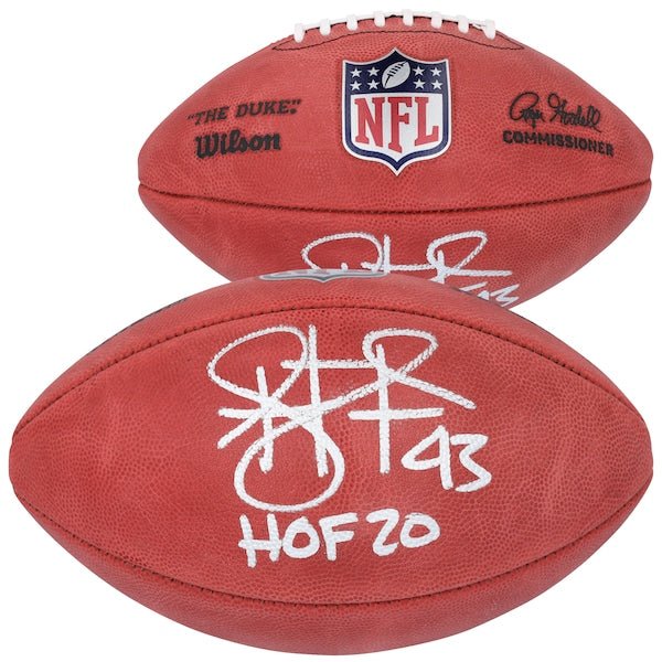 Troy Polamalu Pittsburgh Steelers Autographed Fanatics Authentic Wilson Duke Full Color Football with "HOF 20" Inscription - The Ballers Bank