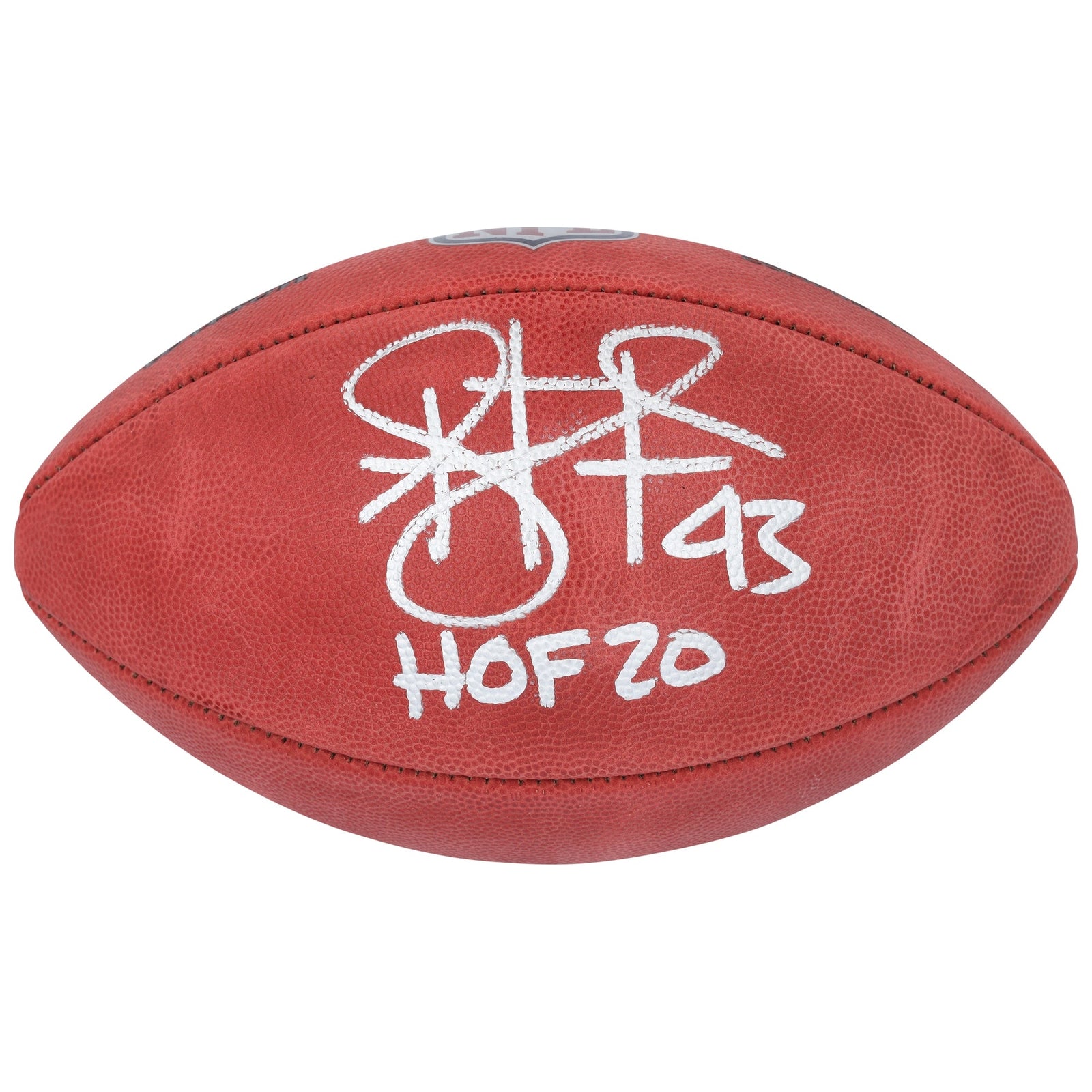 Troy Polamalu Pittsburgh Steelers Autographed Fanatics Authentic Wilson Duke Full Color Football with "HOF 20" Inscription - The Ballers Bank