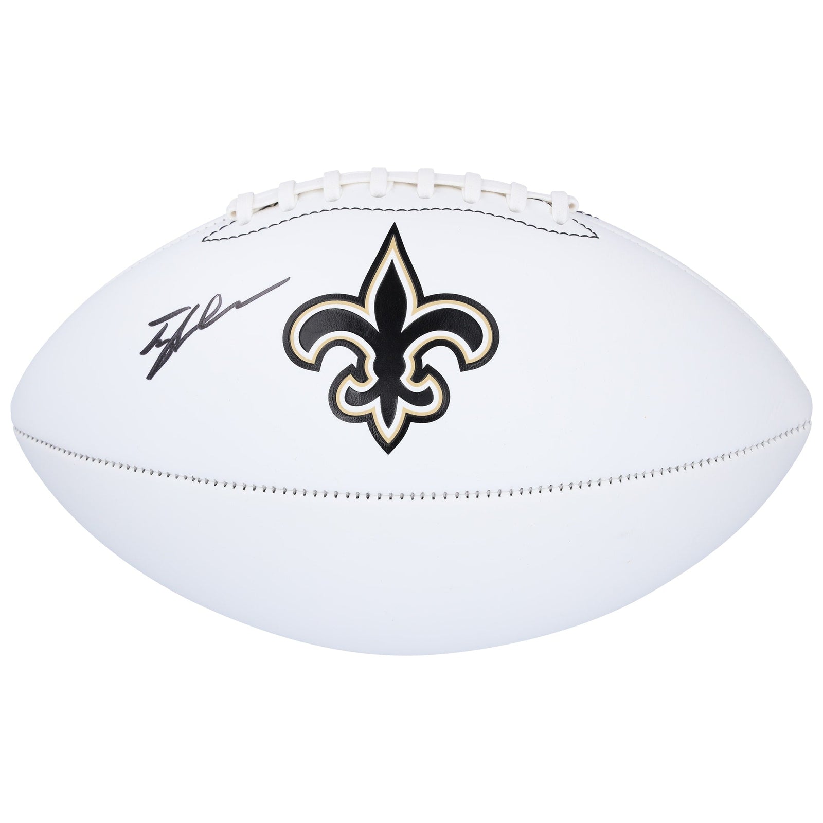 Tyler Shough New Orleans Saints Autographed Fanatics Authentic Franklin White Panel Football - The Ballers Bank