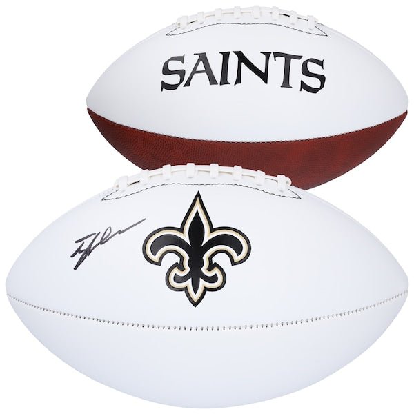 Tyler Shough New Orleans Saints Autographed Fanatics Authentic Franklin White Panel Football - The Ballers Bank